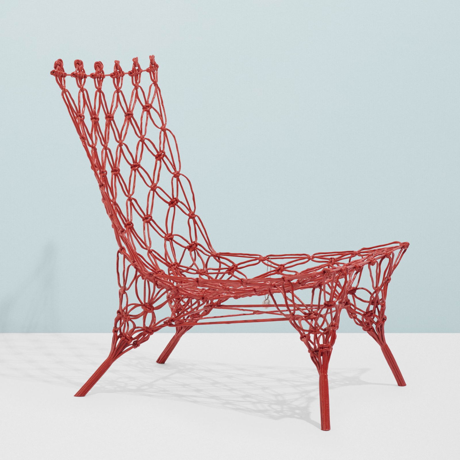 Marcel Wanders, Knotted Rouge chair: Marcel Wanders Knotted Rouge chair CappelliniThe Netherlands / Italy, 1996 / 2006carbon and aramid fibers, epoxy resin28.5 h × 20.75 w × 24.5 d in (72 × 53 × 62 cm) This example is number 1