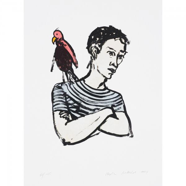 Stephan Balkenhol b. 1957 untitled: Stephan Balkenhol b. 1957 untitled woodcut on paper 39 h x 27.5 w inches Signed, dated and numbered to lower margin '66/175 Stephan Balkenhol 1994'. This work is number 66 from the edition of 175.