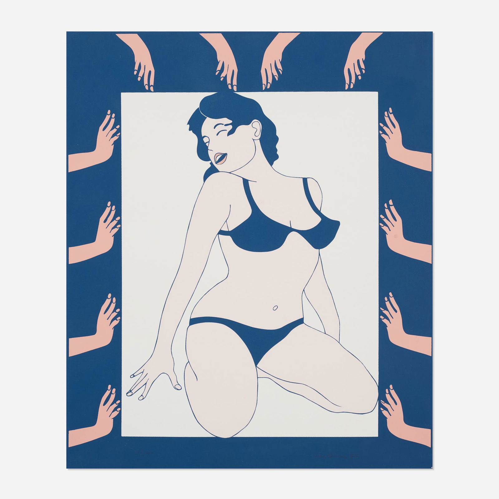 John Wesley, Maiden (from 11 Pop Artists, Volume I): John Wesley Maiden (from 11 Pop Artists, Volume I) 1965screenprint in colors23.75 h × 19.75 w in (60 × 50 cm) Signed, dated and numbered to lower edge 'John Wesley 65 106/200'. This w