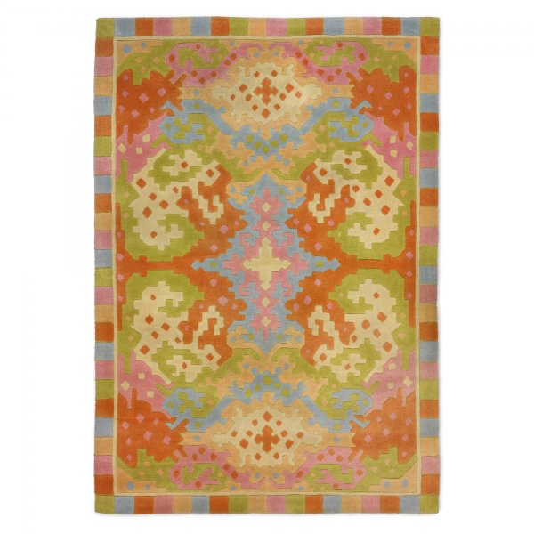 Edward Fields carpet: Edward Fields carpet USA, 1969 hand-knotted wool 72 w x 104 l inches Signature and date to overlap: [Edward Fields Copyright 1969].