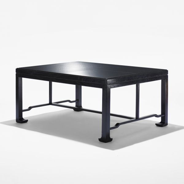 Paul Laszlo custom cocktail table: Paul Laszlo custom cocktail table USA, c. 1950 lacquered mahogany 46 w x 34 d x 21 h inches Provenance: Paul Lazlo, Inc., Los Angeles | Private collection