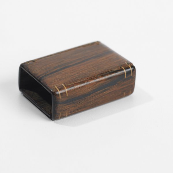 Peder Moos box: Peder Moos box Denmark, 1957 rosewood, birch 1.75 w x 1.25 d x .5 h inches Incised signature to side: [Lislle Stranvel 1 I 1957 18c]. Provenance: Poul Dahl, Denmark