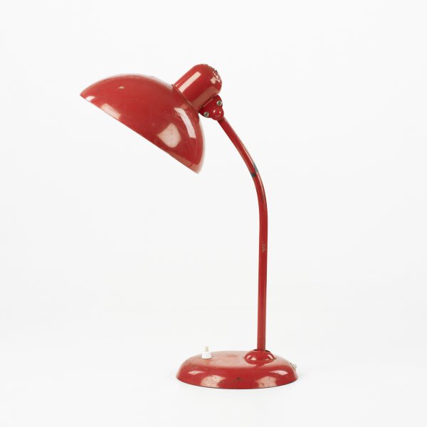 Christian Dell desk lamp: Christian Dell desk lamp Kaiser Germany, c. 1930 enameled steel 7 w x 12 d x 18 h inches Signed with molded manufacturer's mark to shade: [Original Kaiser-idell].