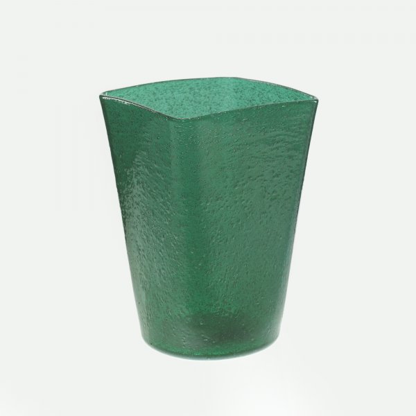 After Carlo Scarpa Bollicine vase: After Carlo Scarpa Bollicine vase Venini Italy, c. 1940 glass 4.75 w x 4.75 d x 7 h inches Stamped signature to underside: [Venini Murano].