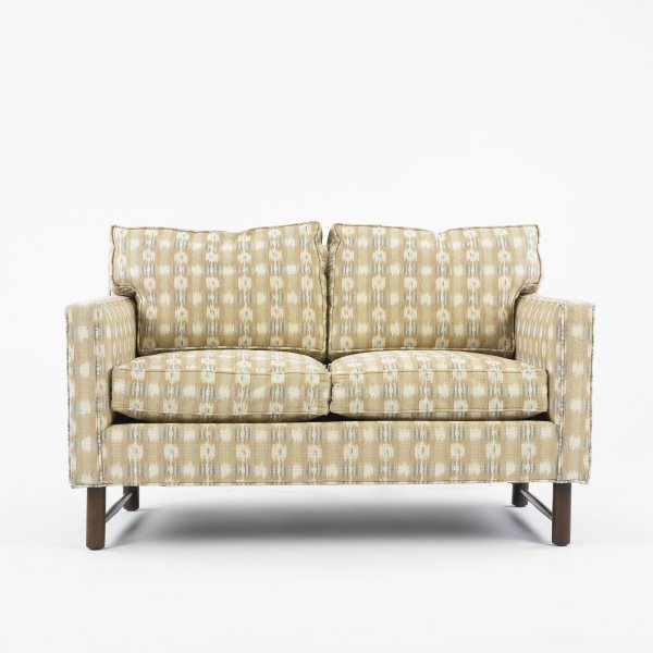 Edward Wormley settee: Edward Wormley settee Dunbar USA, c. 1960 upholstery, mahogany 48 w x 32 d x 30 h inches