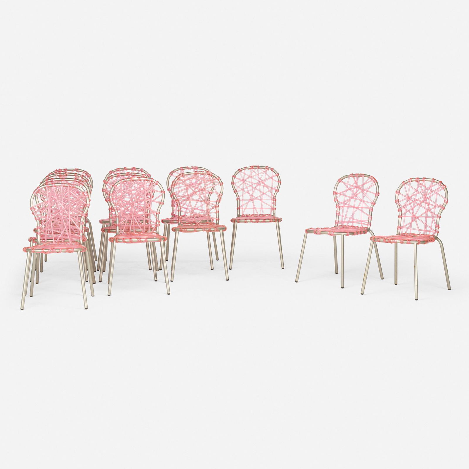 Campana Brothers, Zig Zag chairs, set of twelve: Fernando and Humberto Campana Zig Zag chairs from L'est Parisien, set of twelve EdraBrazil / Italy, 2001plastic tubing, powder-coated steel18.25 w × 22 d × 35 h in (46 × 56 &time