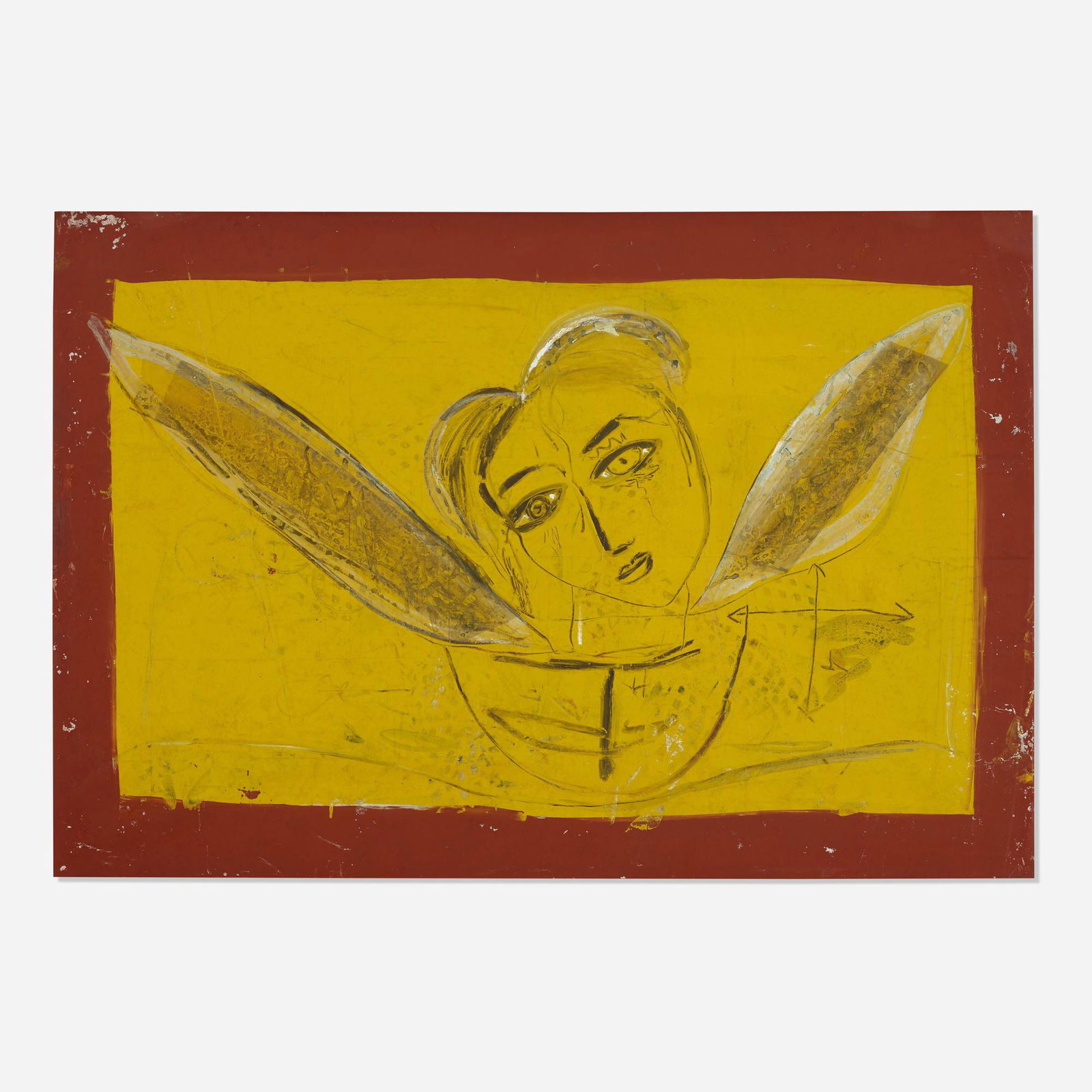 Jamali, Untitled (Wings): Jamali Untitled (Wings) c. 1995acrylic on canvas38 h × 56.5 w in (97 × 144 cm) Artist's gallery label to verso 'Jamali Art and Peace, Inc.'. Provenance: Holly