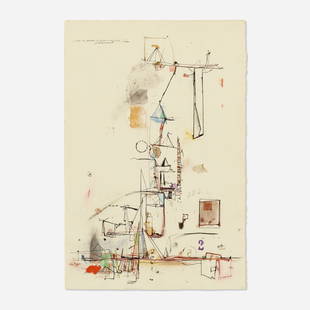 Neuman, Study for Monument to No One in Particular #1: Robert S. Neuman Study for Monument to No One in Particular #1 1966mixed media on paper17.125 h × 11.75 w in (43 × 30 cm) Signed and dated to lower right 'RSN 1966'. Pr