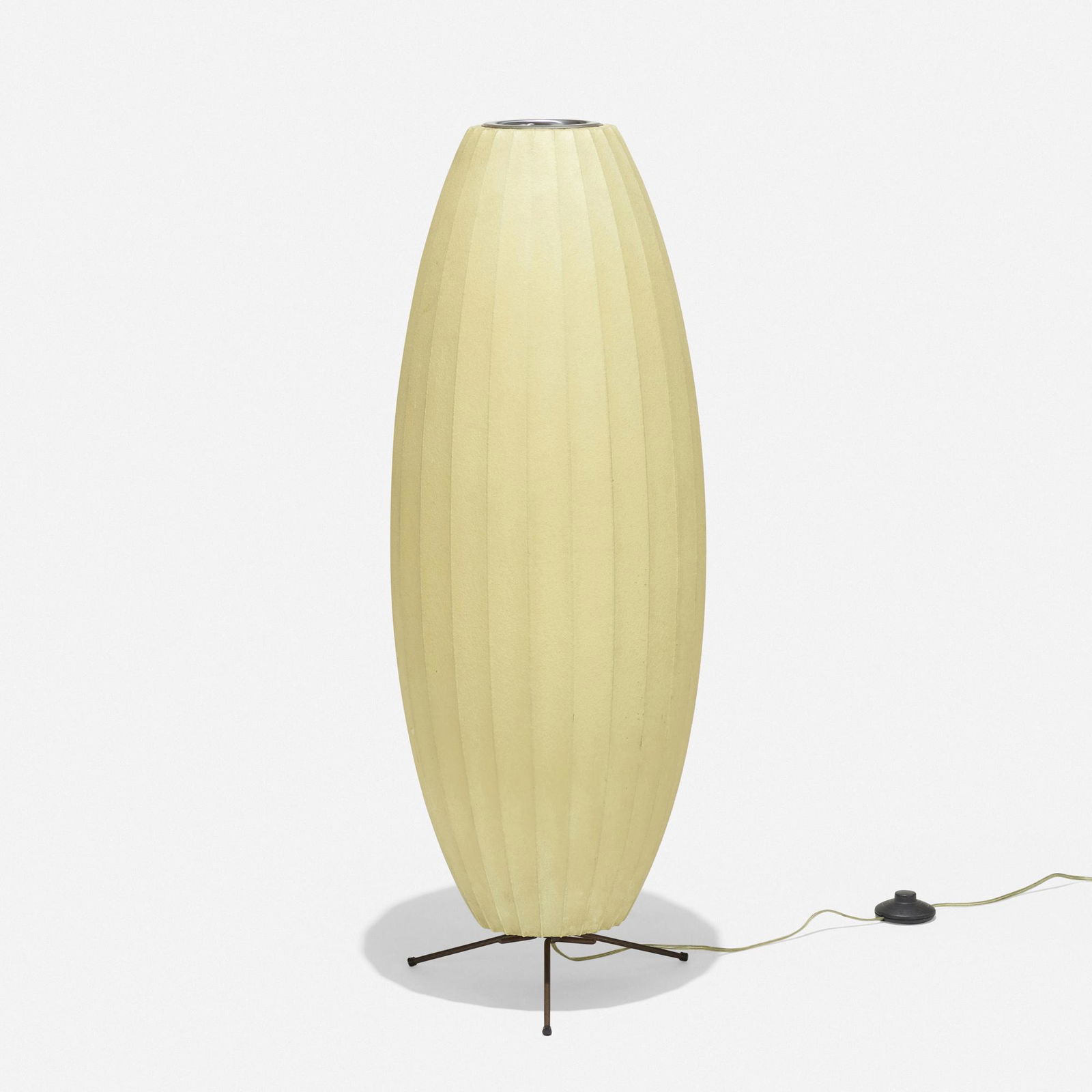 George Nelson & Associates, Bubble floor lamp: George Nelson & Associates Bubble floor lamp Howard Miller Clock CompanyUSA, 1952sprayed fiberglass over a metal frame, steel13 dia × 37 h in (33 × 94 cm) Decal manufacturer's l