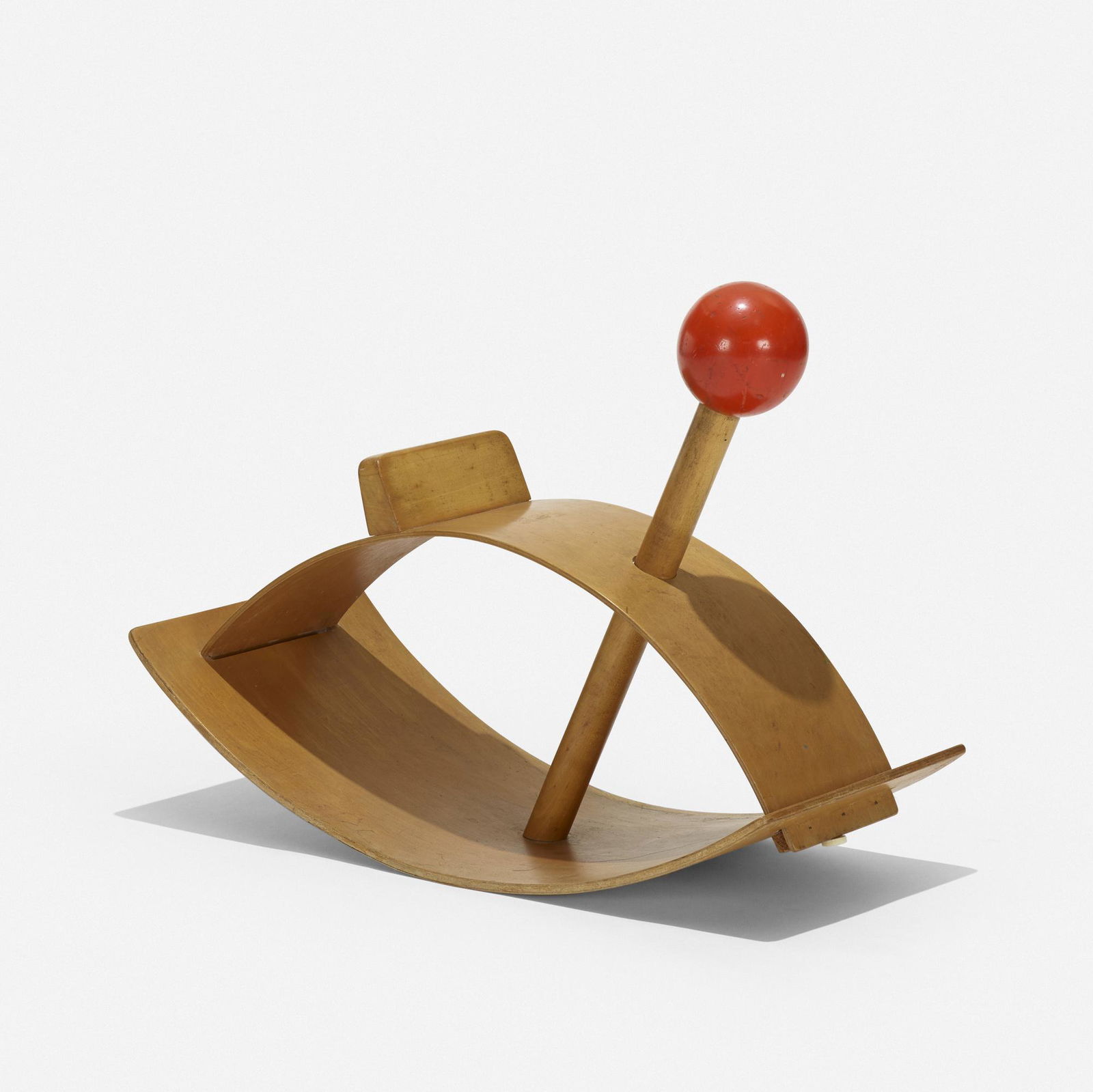 Gloria Caranica, Rocking Beauty hobby horse: Gloria Caranica Rocking Beauty hobby horse Creative PlaythingsUSA, 1964-66birch plywood, lacquered wood22.25 w × 11.75 d × 19 h in (57 × 30 × 48 cm) Branded manufact