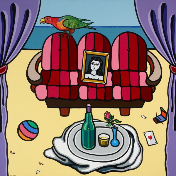 Luis Cruz Azaceta Today I Toast For You, My Love: Luis Cruz Azaceta Today I Toast For You, My Love Cuba, 1979 acrylic on canvas 66 h x 66 w inches Signed, titled and dated to verso 'Luis Cruz Azaceta August 1979'.