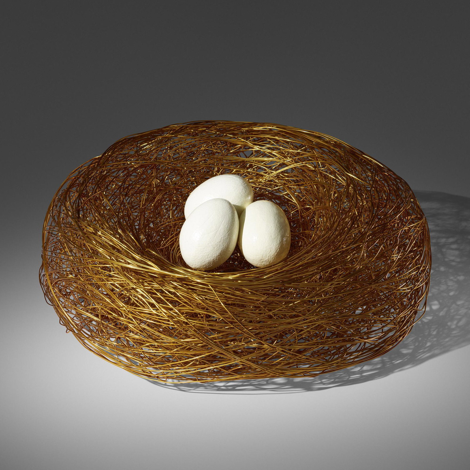 Andrea Salvetti, Nido Oro lounge chair: Andrea Salvetti Nido Oro lounge chair Dilmos EdizioniItaly, 2007anodized aluminum, polyurethane foam and coating48 w × 50 d × 23 h in (122 × 127 × 58 cm) Incised and