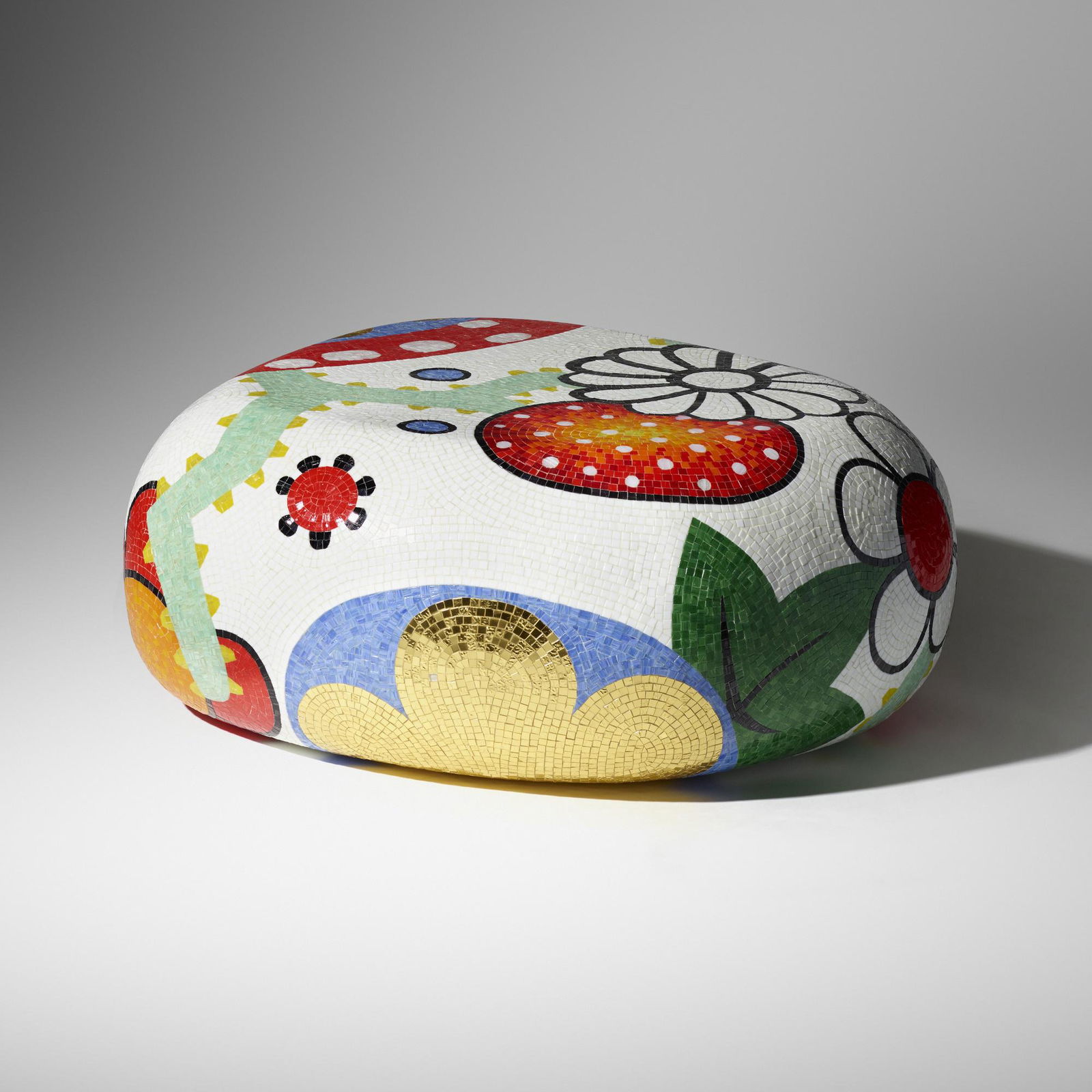 Marcel Wanders, Beatrice coffee table: Marcel Wanders Beatrice coffee table BisazzaThe Netherlands / Italy, 2004glass mosaic tiles38 w × 36.5 d × 17.25 h in (97 × 93 × 44 cm) Provenance: