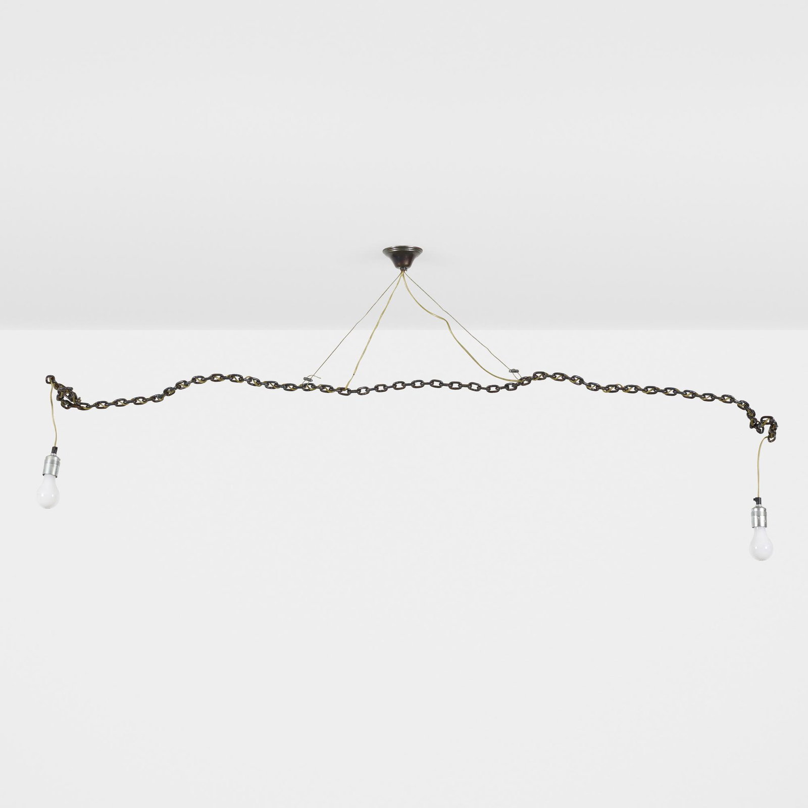 Franz West, Chandelier: Franz West Chandelier Meta Memphis Austria / Italy, 1988 welded steel 72 w × 1 d × 29 h in (183 × 3 × 74 cm) Provenance: Wright, Chicago, Important