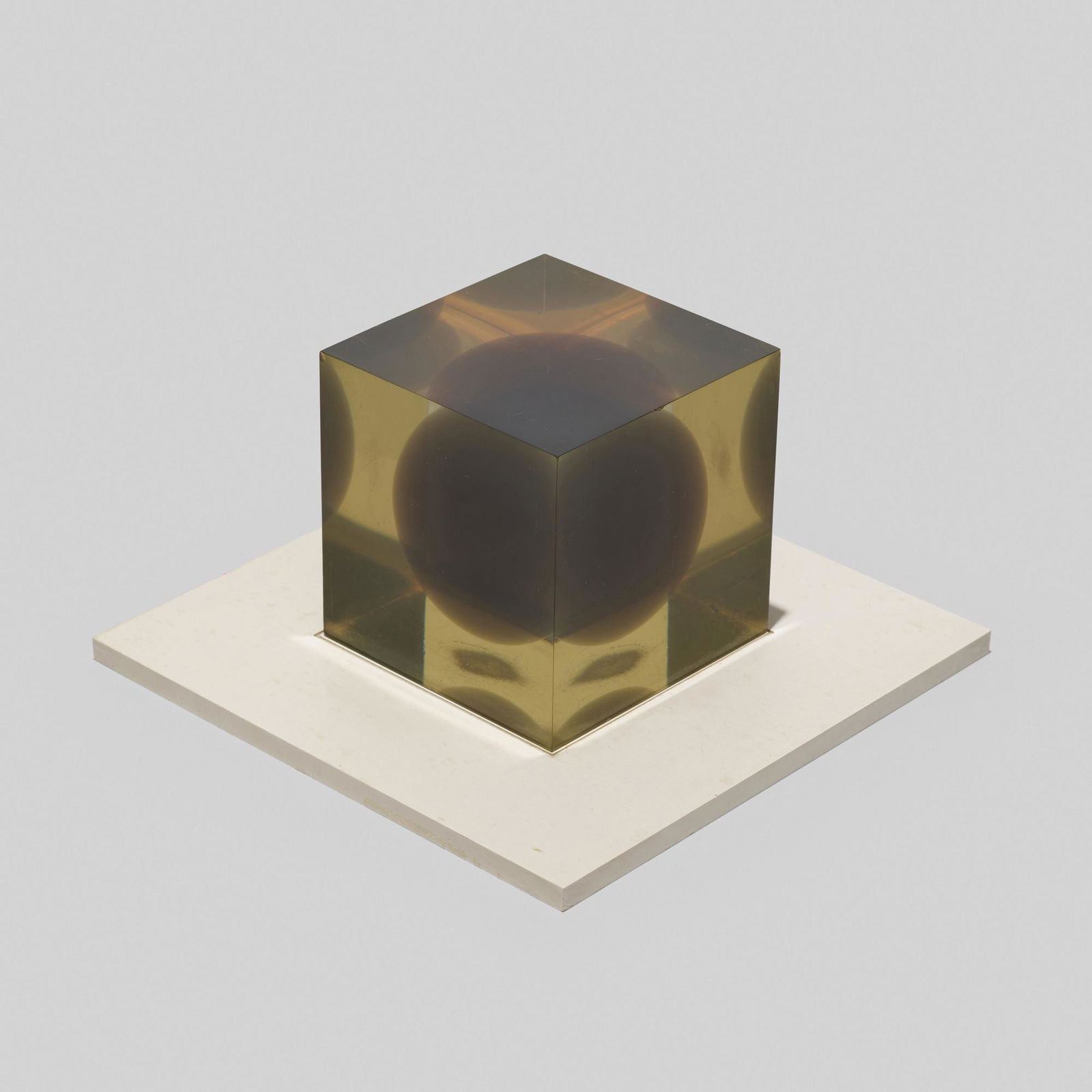 Enzo Mari, Grande Cubo, series R: Enzo Mari Grande Cubo, series R DaneseItaly, 1959-1963resin4.25 h × 7.75 w × 7.75 d in (11 × 20 × 20 cm) Signed internally 'Enzo Mari'. Signed, titled and numbered t