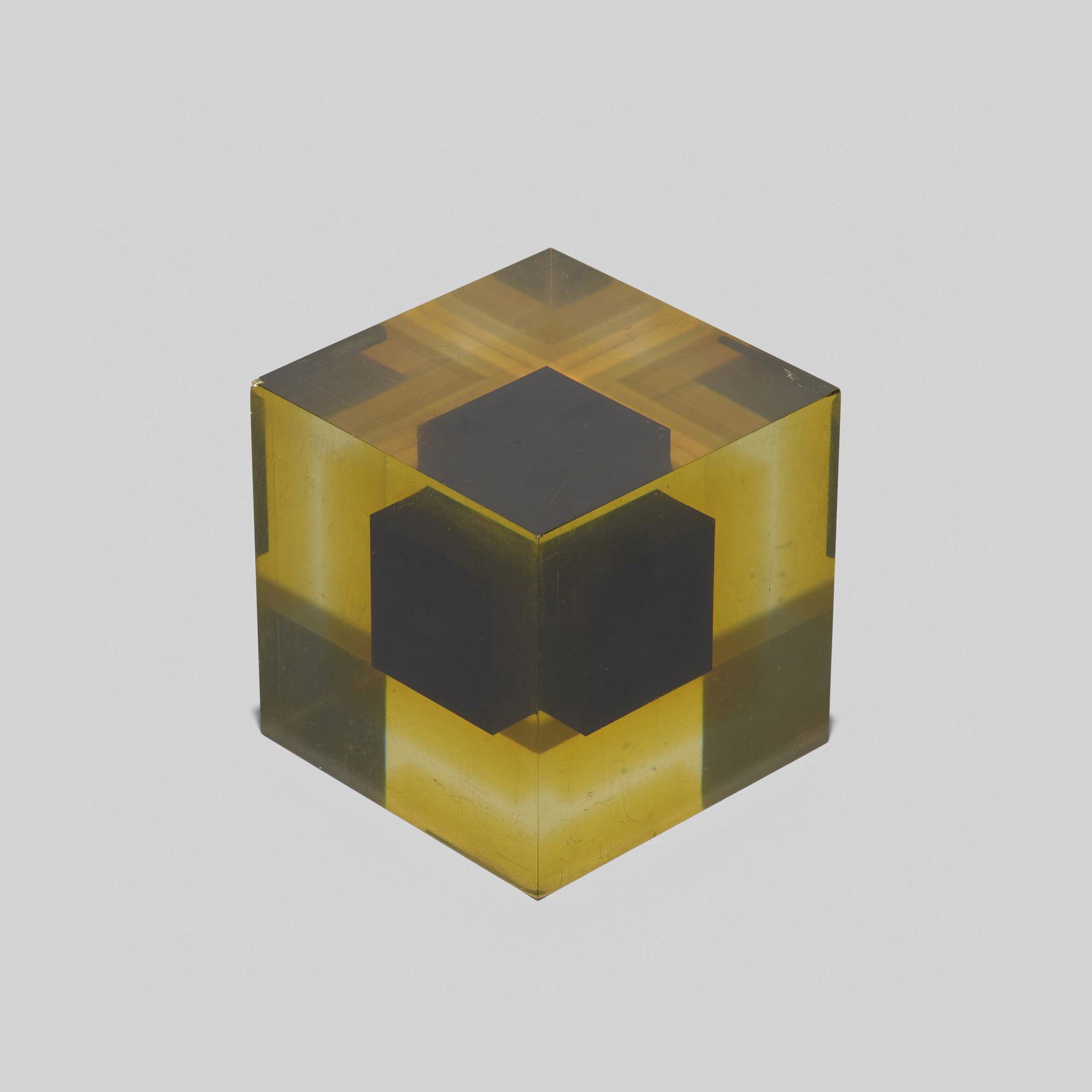 Enzo Mari, Cubo, model 3018D: Enzo Mari Cubo, model 3018D DaneseItaly, 1959-1963resin2.75 h × 2.75 w × 2.75 d in (7 × 7 × 7 cm) Provenance: Acquired directly from Danese by the p