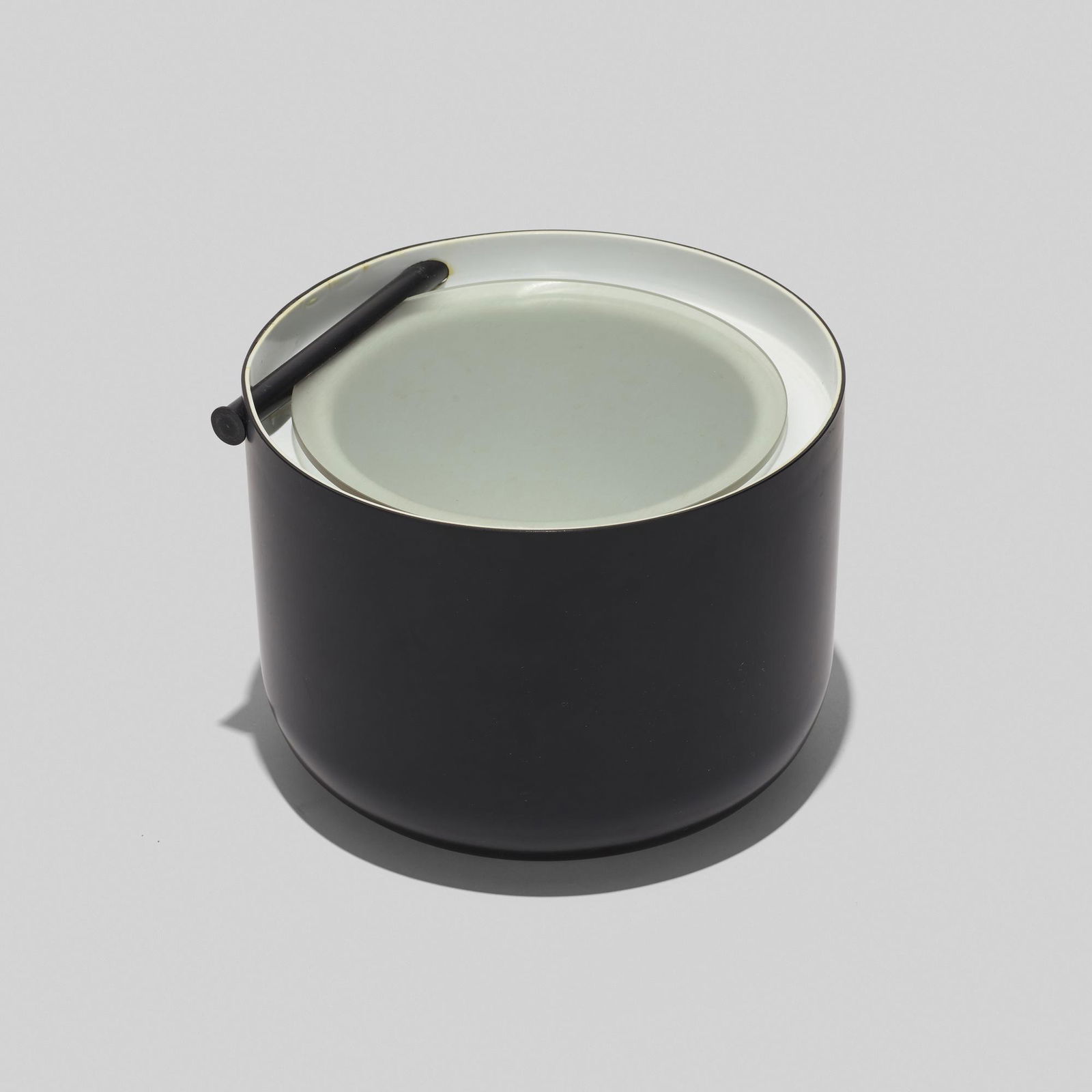 Enzo Mari, Antille ice bucket, model 3074A: Enzo Mari Antille ice bucket, model 3074A DaneseItaly, 1967melamine, ABS5.25 h × 7.5 dia in (13 × 19 cm) Aluminum manufacturer's label to underside 'Danese Milano Enzo Mari 1967