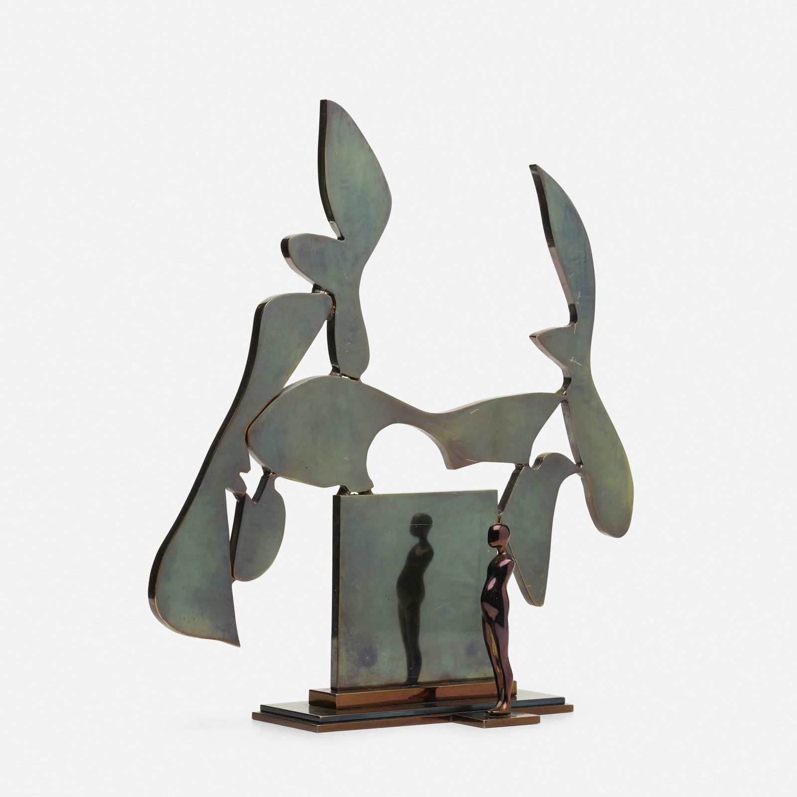 Ernest Trova, Etc. / Model: Ernest Trova Etc. / Model 1978black nickel-plated steel19 h × 17.75 w × 6 d in (48 × 45 × 15 cm) Inscribed to base 'Trova 1978'. This work is unique. Proven