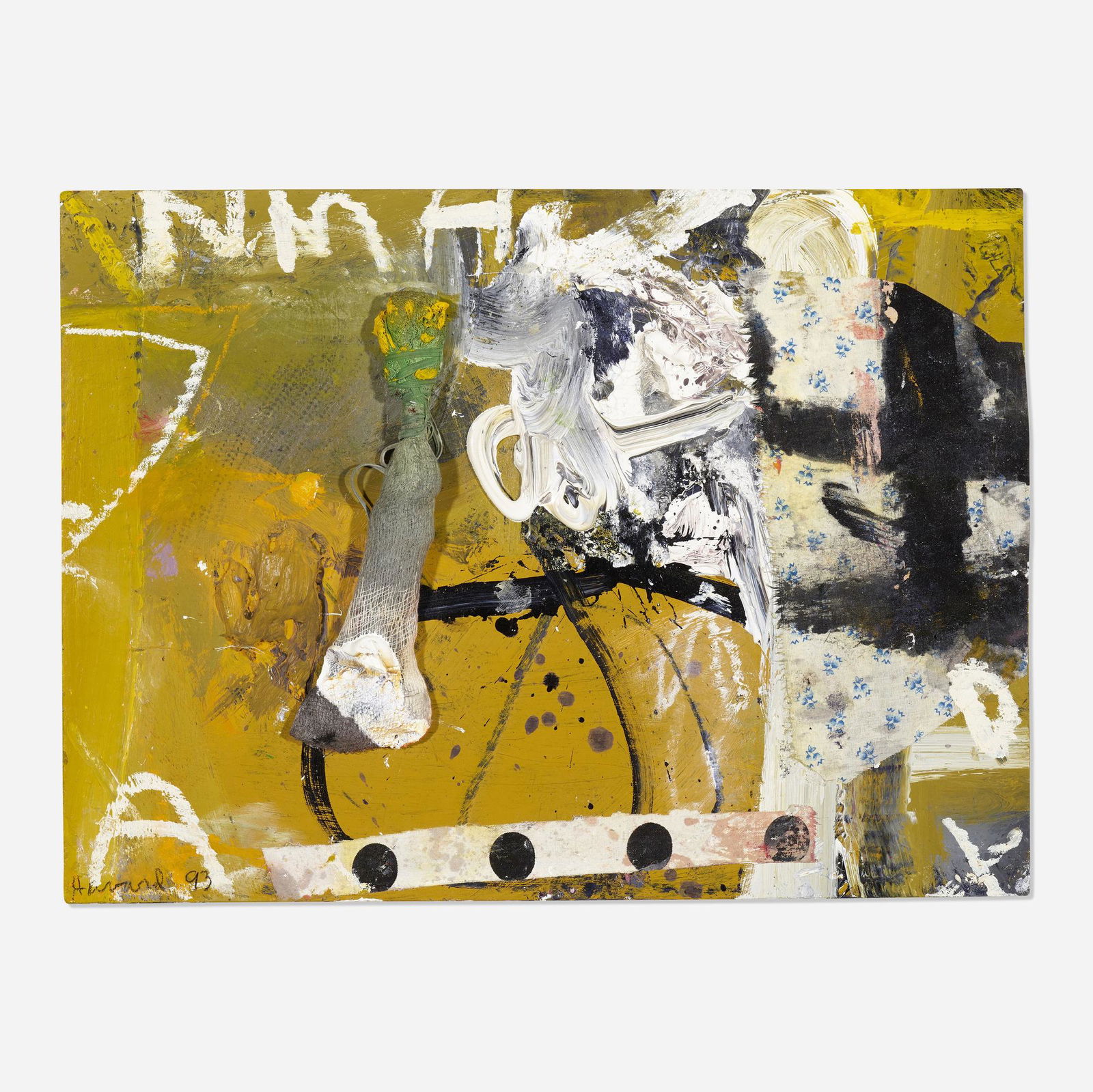 James Havard, New Mexico History Page: James Havard New Mexico History Page 1993acrylic and collage on cardboard11.75 h × 15.625 w in (30 × 40 cm) Signed and dated to lower left 'Havard 93'. Provenance: