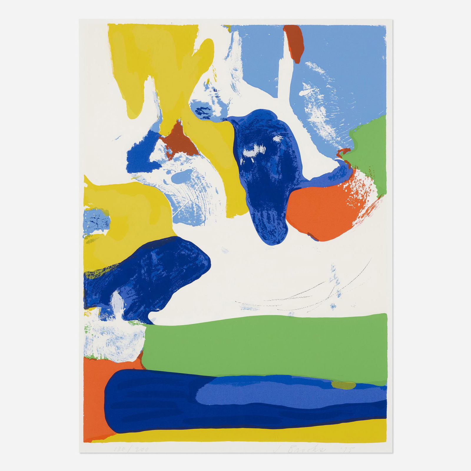 James Brooks, Concord: James Brooks Concord 1975screenprint in colors28.25 h × 20.5 w in (72 × 52 cm) Sheet measures: 30 h x 22 w inches Signed, dated and numbered to lower edge '130/200 J. Brooks 75'