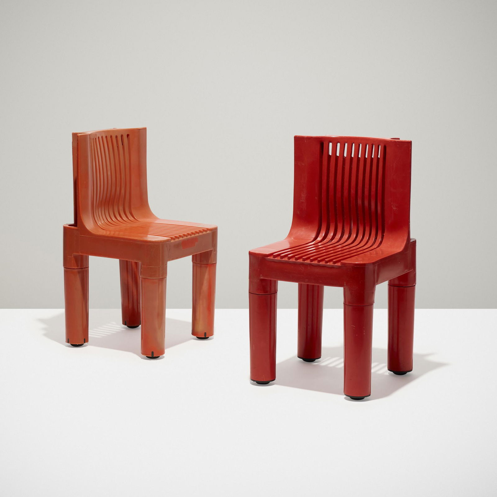 Zanuso and Sapper, K1340 children's chairs: Marco Zanuso and Richard Sapper K1340 children's chairs, pair KartellItaly, 1964plastic10.5 w × 10.5 d × 19.5 h in (27 × 27 × 50 cm) This chair won the Compasso d'Or