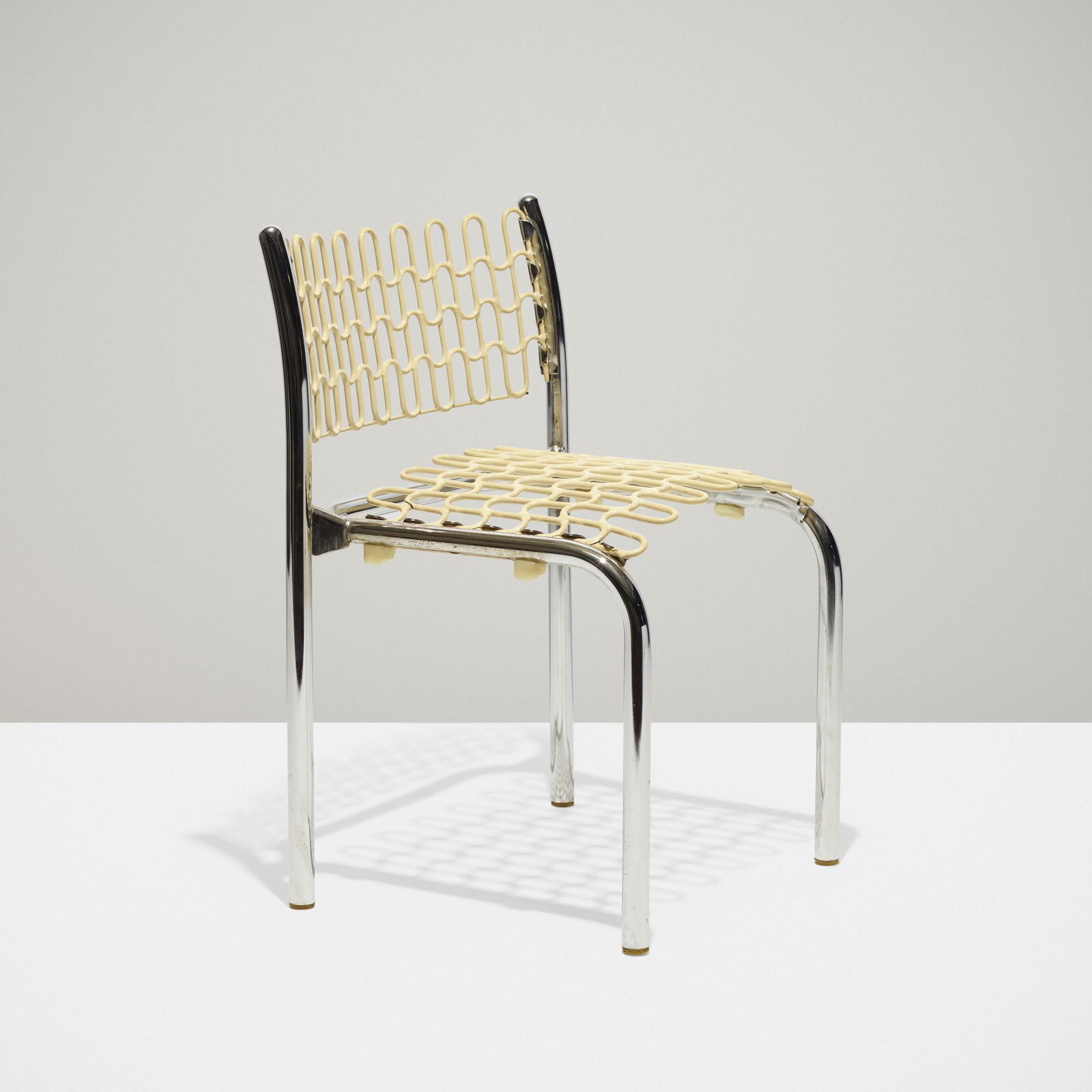 David Rowland, Child's chair: David Rowland Child's chair ThonetUSA / Austria, 1979chrome-plated steel, plastic-coated steel, plastic14.5 w × 12.5 d × 19.5 h in (37 × 32 × 50 cm) Decal manufactur