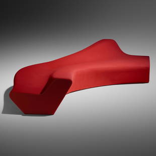 Zaha Hadid, Moraine sofa: Zaha Hadid Moraine sofa Sawaya & MoroniUnited Kingdom / Italy, 2000wool over molded foam134 w × 87 d × 30.25 h in (340 × 221 × 77 cm) Provenance: Mo