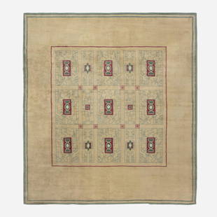 Paule Leleu, Art Deco pile carpet: Paule Leleu Art Deco pile carpet France, c. 1940hand-knotted wool120 w × 132 l in (305 × 335 cm)