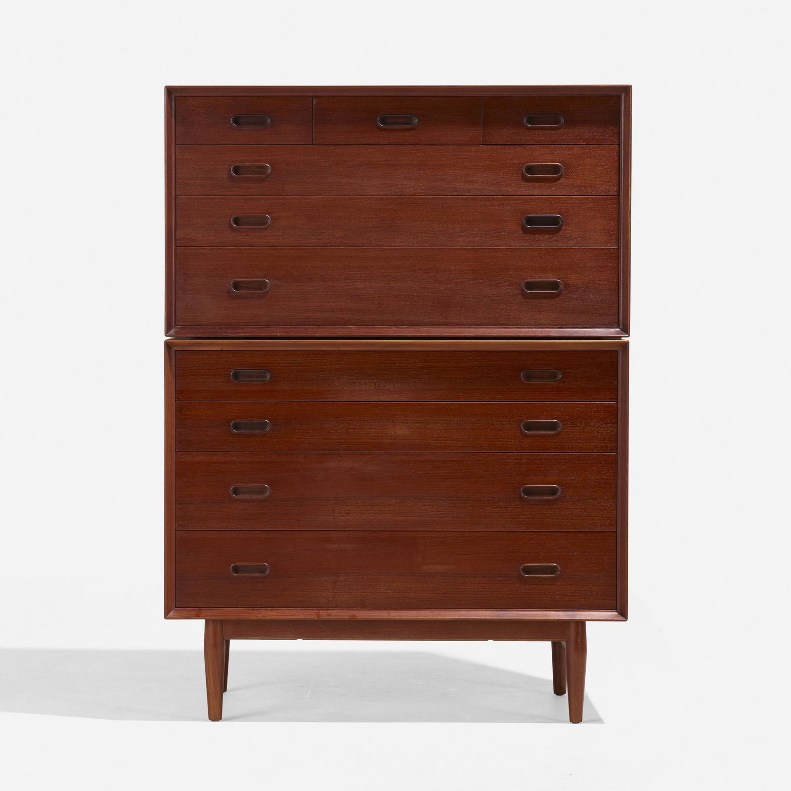 Arne Vodder, Cabinet: Arne Vodder Cabinet Sibast MoblerDenmark, c. 1960rosewood 49.75 h × 36 w × 19.5 d in (126 × 91 × 50 cm) Cabinet features two cases containing a total of ten drawe