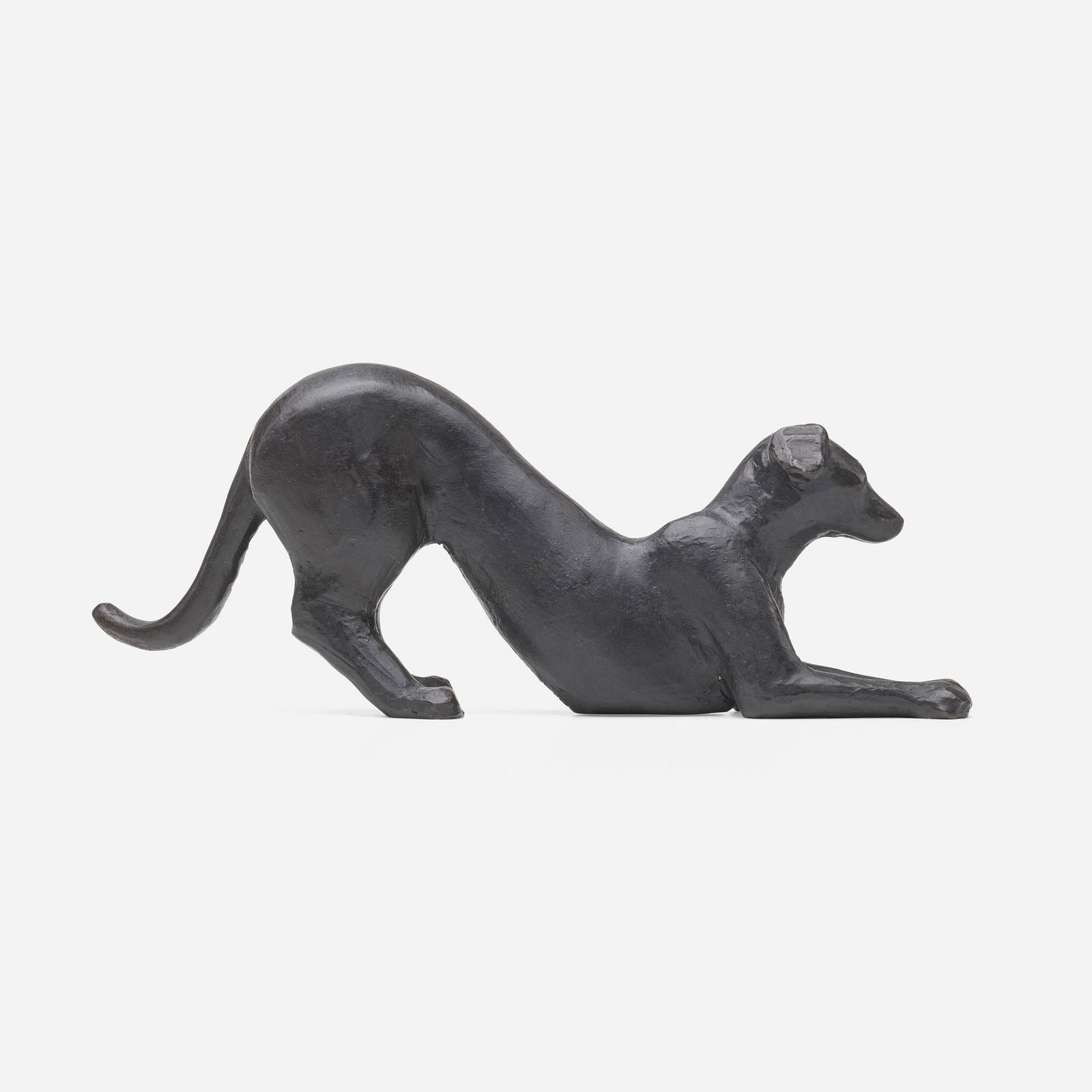 Gwynn Murrill, Stretching Dog maquette: Gwynn Murrill Stretching Dog maquette 2004bronze 3.25 h × 7.5 w × 1.25 d in (8 × 19 × 3 cm) Impressed signature, date and number to underside '23/200 GM 04'. This work