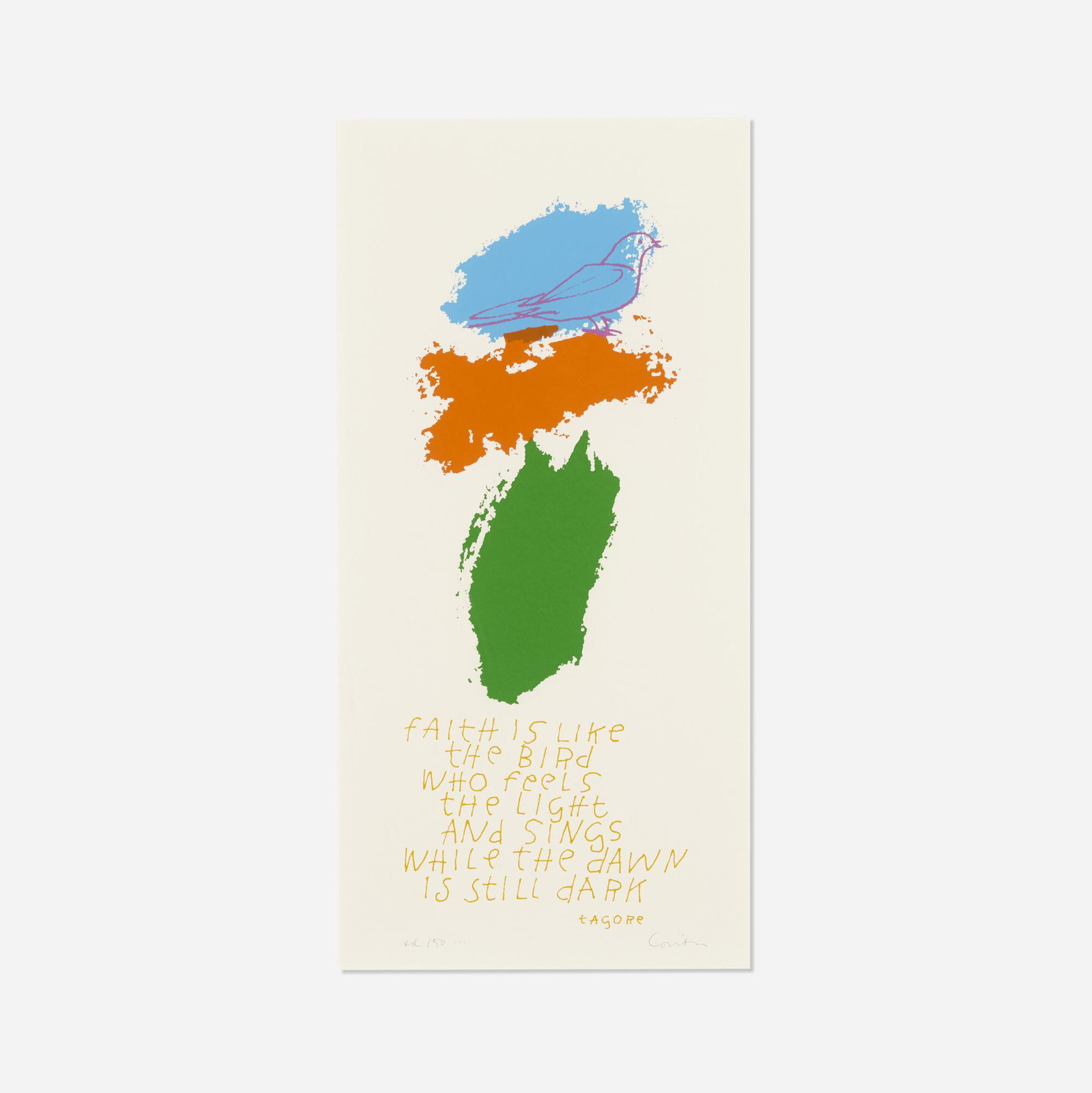 Corita Kent (Sister Mary Corita), still dark: Corita Kent (Sister Mary Corita) still dark 1978 screenprint in colors sight: 21.5 h × 10.5 w in (55 × 27 cm) Signed and numbered to lower edge 'ed 150 Corita'. This work is from th