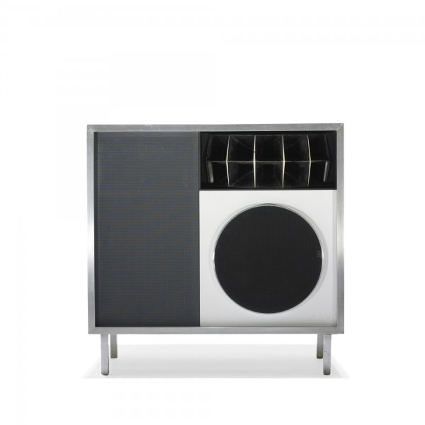 Charles and Ray Eames speaker: Charles and Ray Eames speaker Stephens Trusonic, Inc./Herman Miller USA, 1956 lacquered wood, upholstery, laminate, vinyl, enameled steel, aluminum 36 w x 18.5 d x 36 h inches Literature: Eames Design