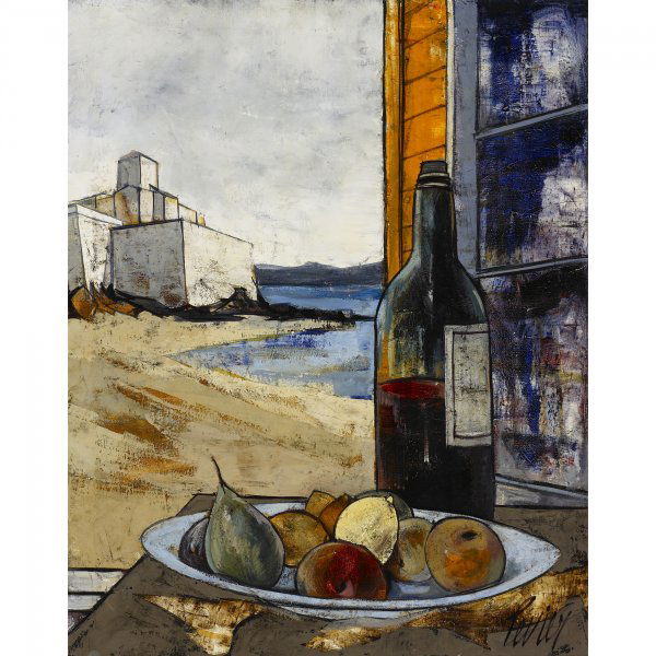 Charles Levier Devant la Plage: Charles Levier Devant la Plage 1993 oil on canvas 30 h x 24 w inches Signed to lower right 'Levier'; signed and titled to verso 'C. Levier Devant la Plage'. Provenance: Property from a private midwest