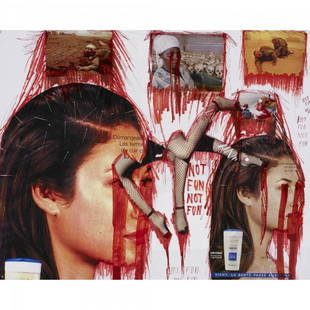 Thomas Hirschhorn Not Fun: Thomas Hirschhorn Not Fun 2003 paper, printed paper, plastic, foil, adhesive tape, marker and ballpoint pen on paper 20 h x 23.4 w inches Signed, titled and dated to verso 'work on paper Thomas Hir