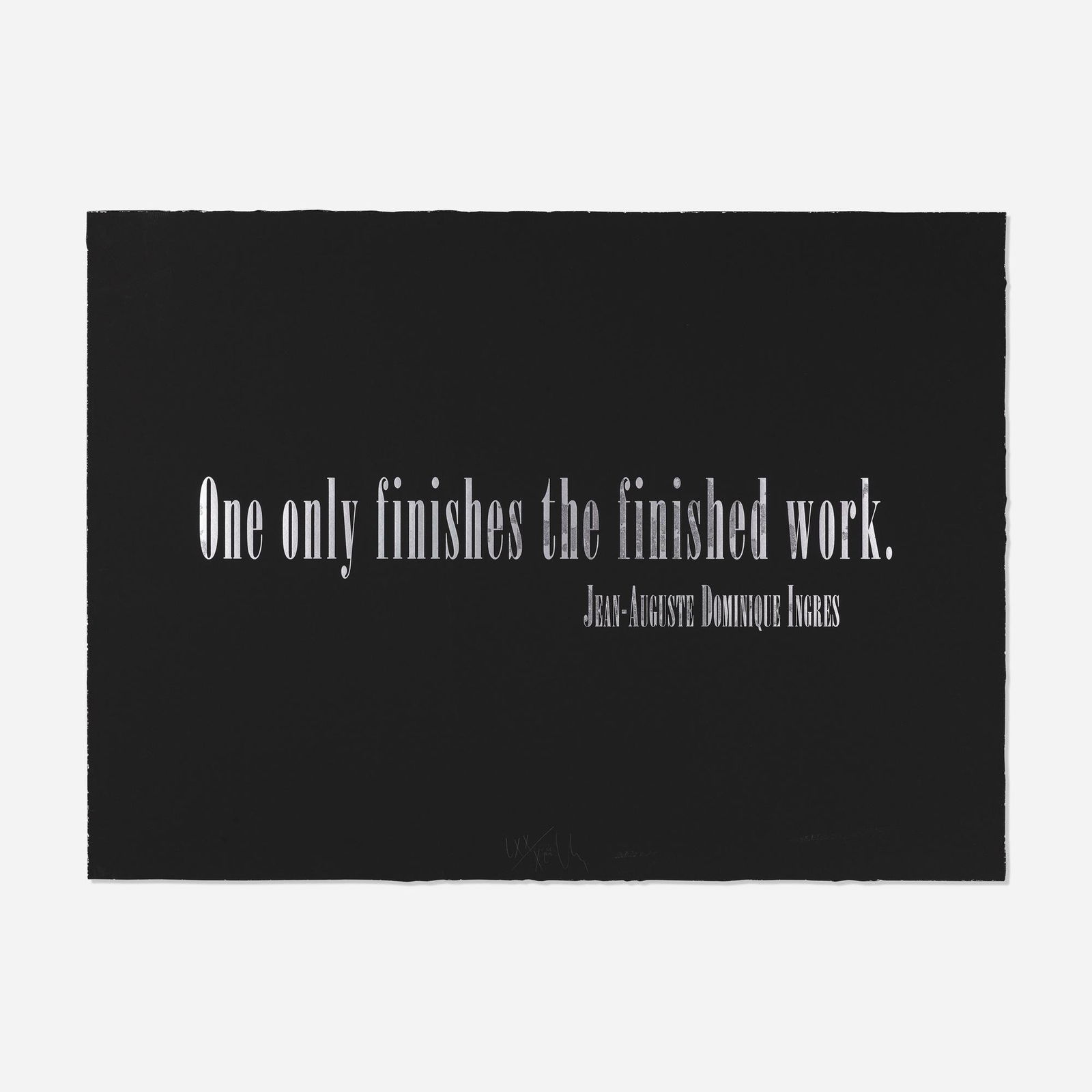 Joseph Kosuth, Titled Quotation (For L.C.): Joseph Kosuth Titled Quotation (For L.C.) (from The Leo Castelli 90th Birthday portfolio) 1997 / 1998screenprint with hot stamping 27 h × 36.875 w in (69 × 94 cm) This work is from