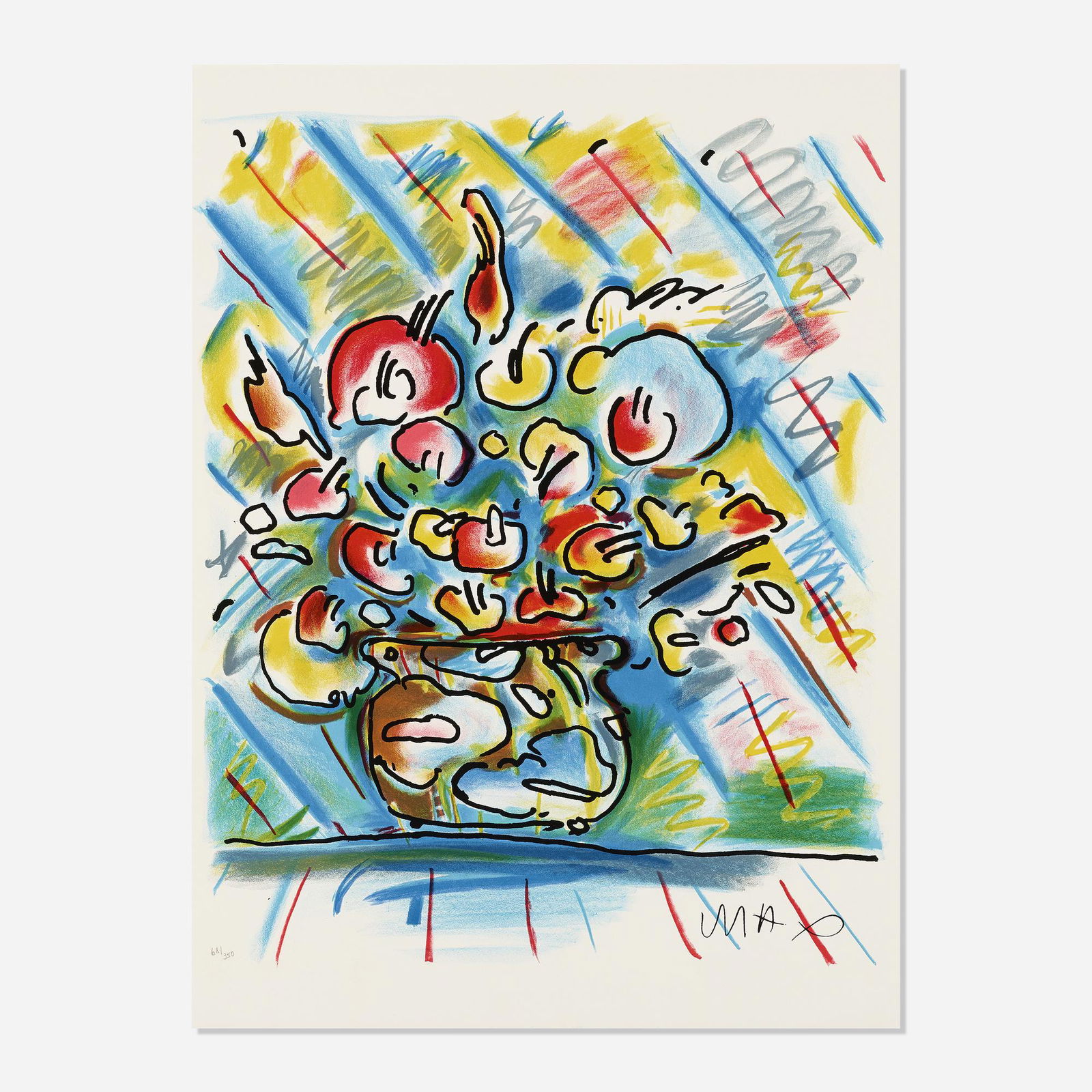 Peter Max, Vase of Flowers (1 of 2)
