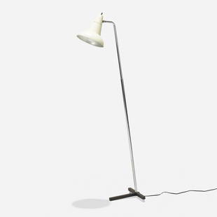 Yasha Heifetz, Floor lamp: Yasha Heifetz Floor lamp USA, c. 1950 chrome-plated steel, enameled aluminum, enameled steel 48 h × 10.5 w × 12 d in (122 × 27 × 30 cm) This work will ship from Wright in