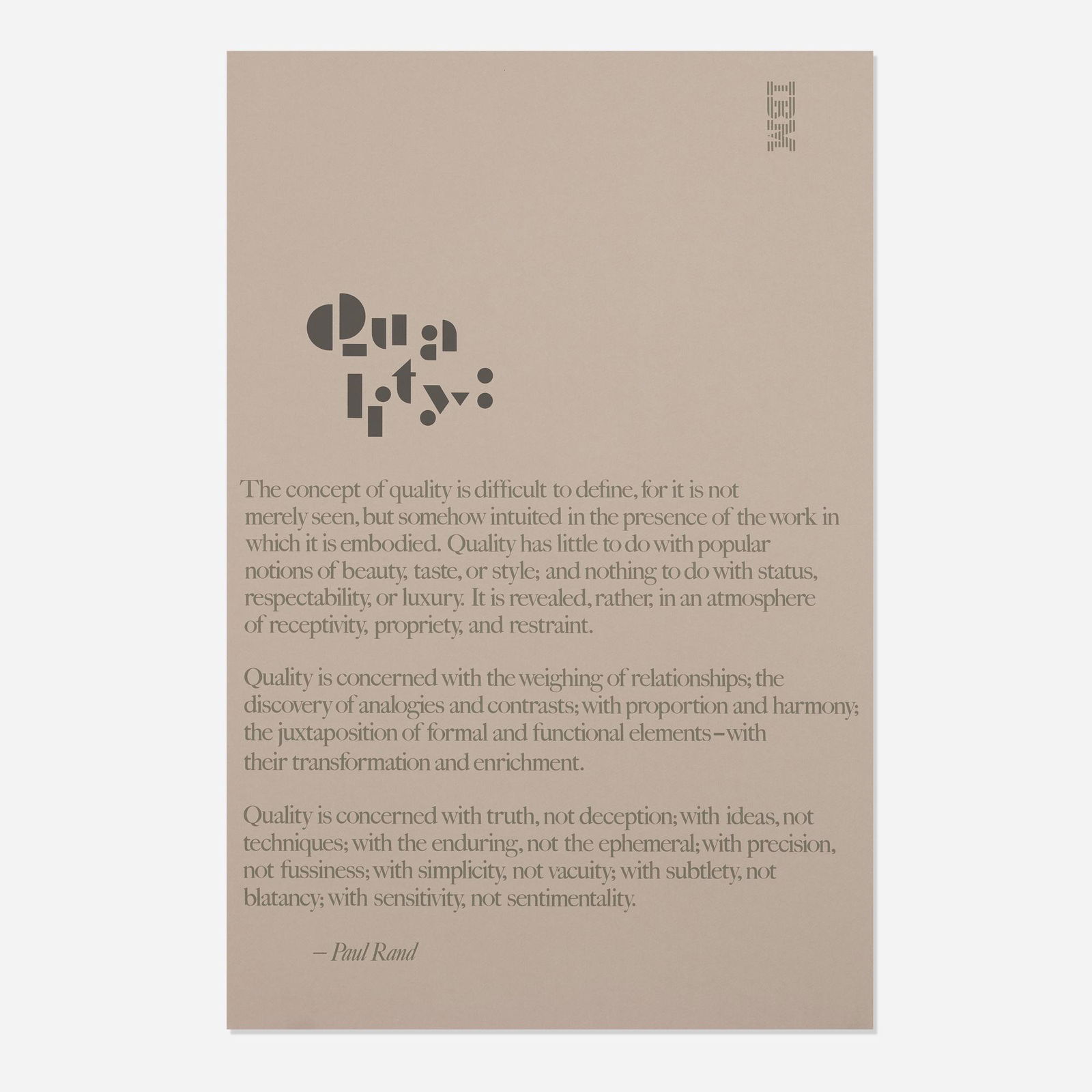 Paul Rand, IBM Quality poster (1 of 1)