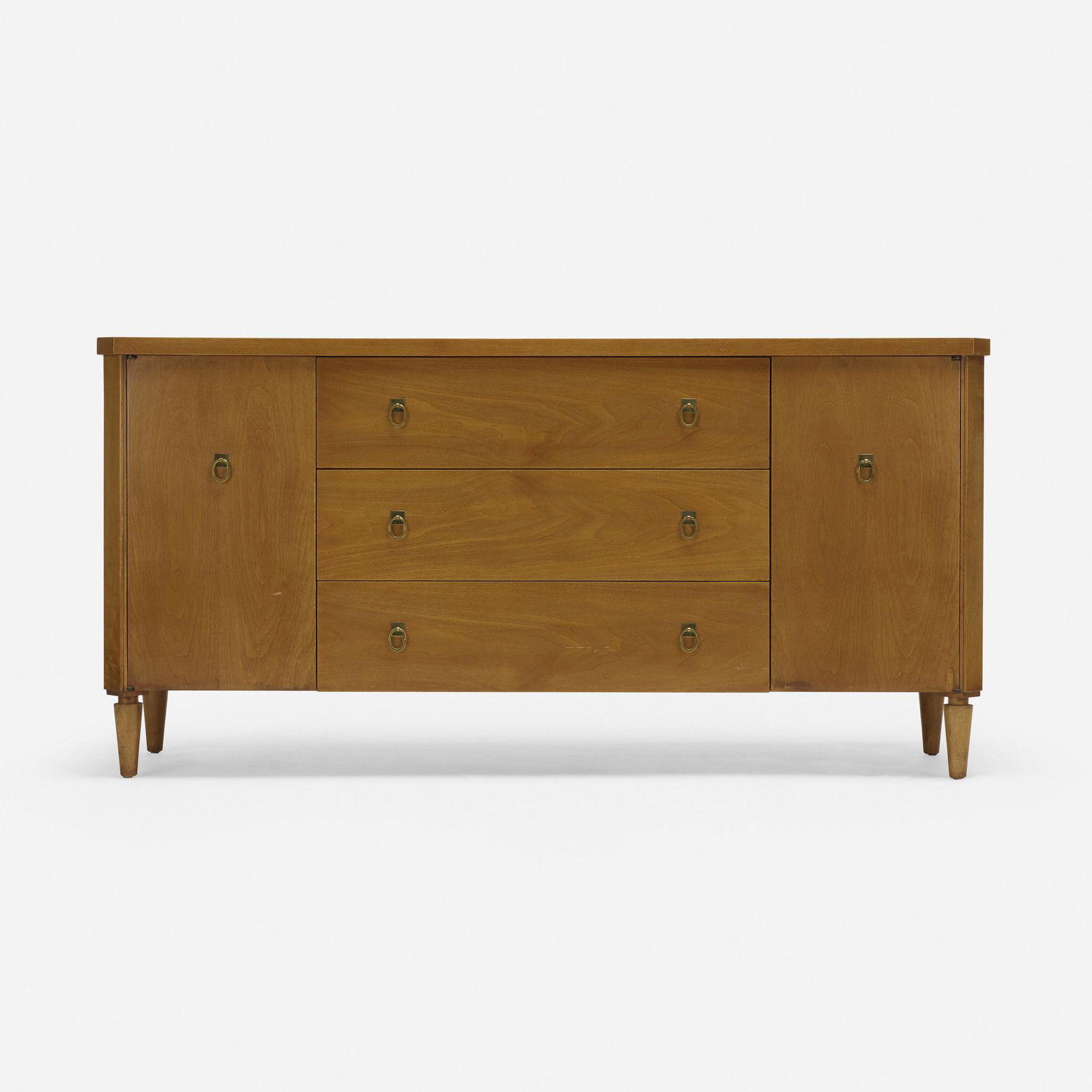 T.H. Robsjohn-Gibbings, Cabinet: T.H. Robsjohn-Gibbings Cabinet WiddicombUnited Kingdom / USA, c. 1945bleached walnut, brass 31.75 h × 64 w × 20.5 d in (81 × 163 × 52 cm) Cabinet features three d