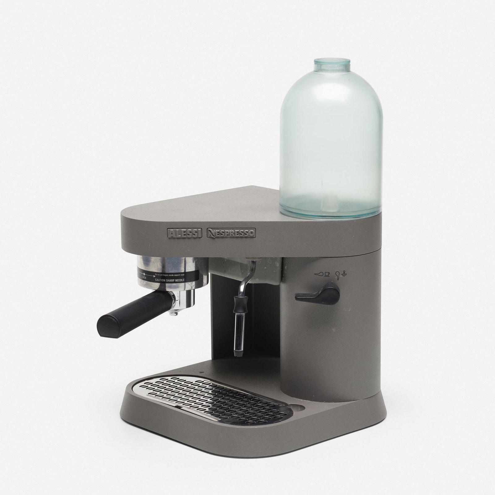 Richard Sapper, Coban RS05 Nespresso Machine: Richard Sapper Coban RS05 Nespresso Machine AlessiGermany / Italy, 1998enameled aluminum, plastic, stainless steel 16 h × 9 w × 13 d in (41 × 23 × 33 cm) Molded m