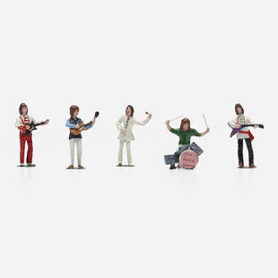 William Wyman, The Rolling Stones figures: William Wyman The Rolling Stones figures USA, 2001hand-painted lead 2.5 h × 1.5 w × 1 d in (6 × 4 × 3 cm) Lot is comprised of five miniature figures?Bill Wyman, Mick Ta