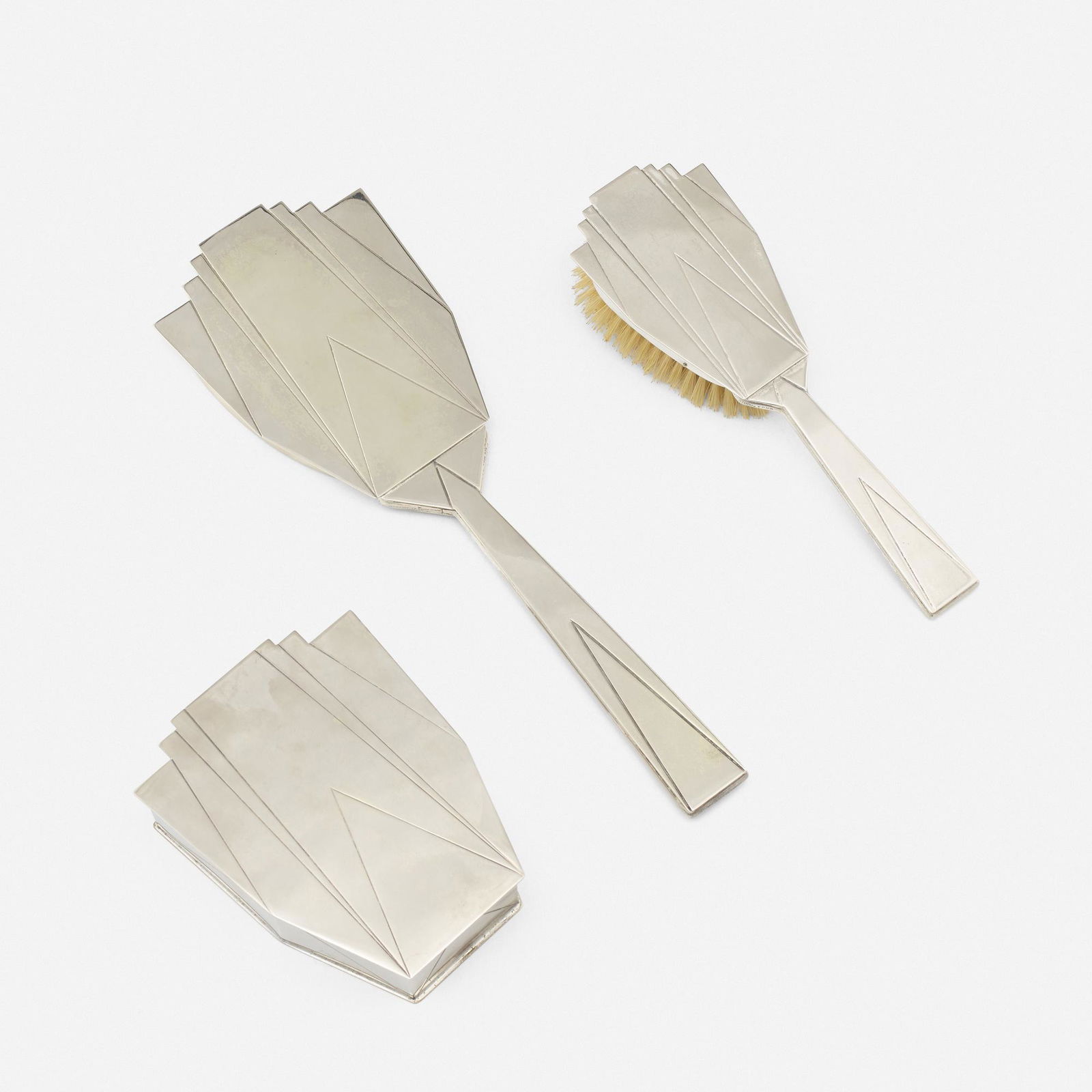 Louis W. Rice, Skyscraper mirror, brush and vanity box (1 of 4)