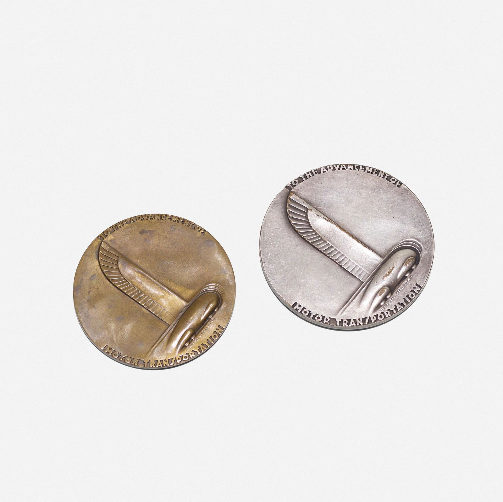Norman Bel Geddes, GM 25th Anniversary medals (1 of 2)