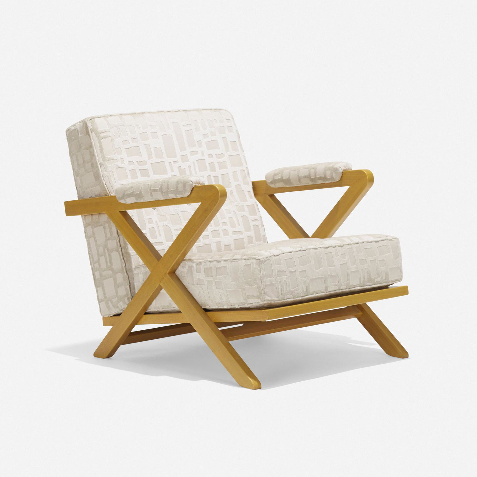 Paul Laszlo, Lounge chair: Paul Laszlo Lounge chair Brown SaltmanHungary/USA, c. 1950mahogany, upholstery 29.75 h × 28.25 w × 36 d in (76 × 72 × 91 cm) This work will ship from