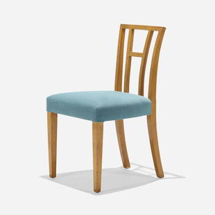 Eliel Saarinen, Chair, model no. F-25: Eliel Saarinen Chair, model no. F-25 Johnson Furniture CompanyUSA, 1945birch, upholstery 33 h × 19 w × 20 d in (84 × 48 × 51 cm) Metal distributor's label to unde