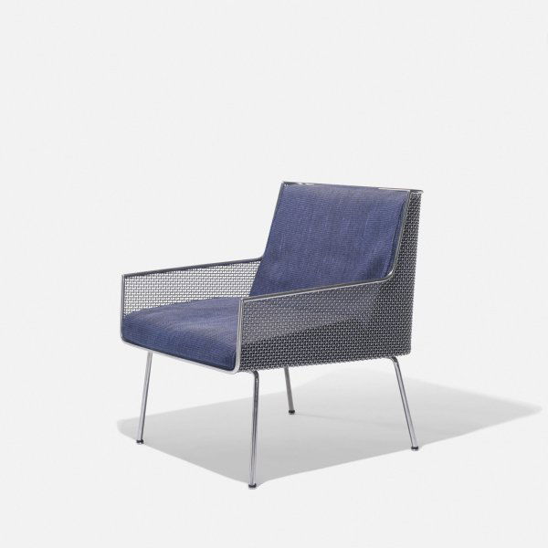 Davis Allen armchair: Davis Allen armchair from the Inland Steel Company Building, Chicago Gratz Industries USA, 1958 stainless steel, upholstery 26.5 w x 27 d x 31 h inches The Inland Steel Company building in Chicago was
