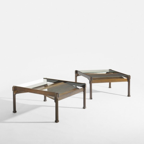Ico and Luisa Parisi Dione coffee tables, pair: Ico and Luisa Parisi Dione coffee tables, pair Stildomus Italy, 1959 rosewood, glass 31.5 w x 31.5 d x 16 h inches Literature: Ico Parisi: & Architecture, Alfa, pg. 221 Repertorio 1950-1980, Gramigna,