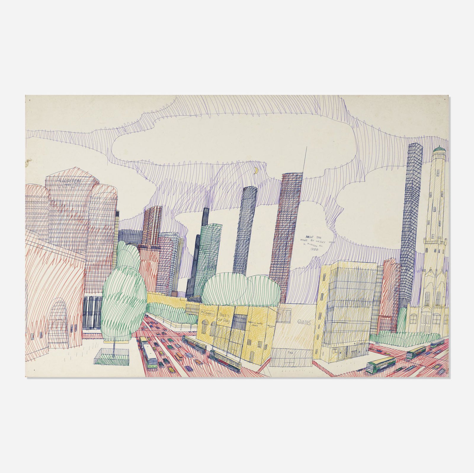Wesley Willis, Night Time (N. Michigan Ave.) (1 of 2)