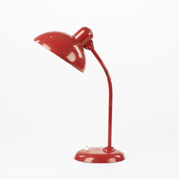 Christian Dell desk lamp: Christian Dell desk lamp Kaiser Germany, c. 1930 enameled steel 7 w x 12 d x 18 h inches Signed with molded manufacturer's mark to shade: [Original Kaiser-idell].
