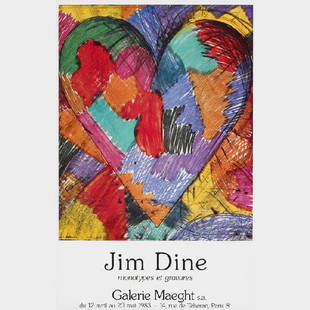 Jim Dine Galerie Maeght poster: Jim Dine Galerie Maeght poster USA, 1983 offset lithograph on paper mounted on canvas 31 h x 20.5 w inches Provenance: Estate of Bertolt Brecht